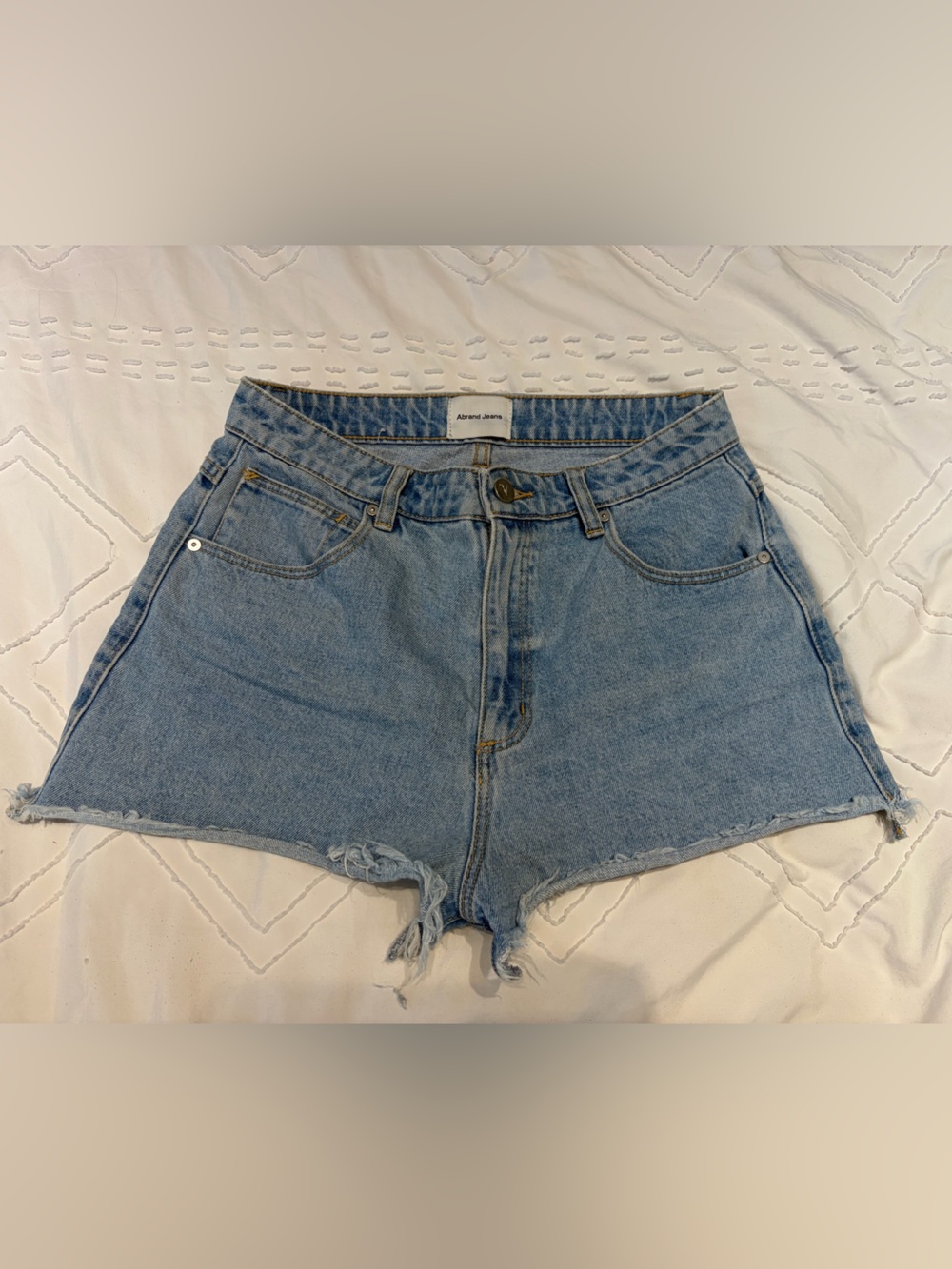 Abrand Light Blue High-Rise Denim Cutoff Shorts